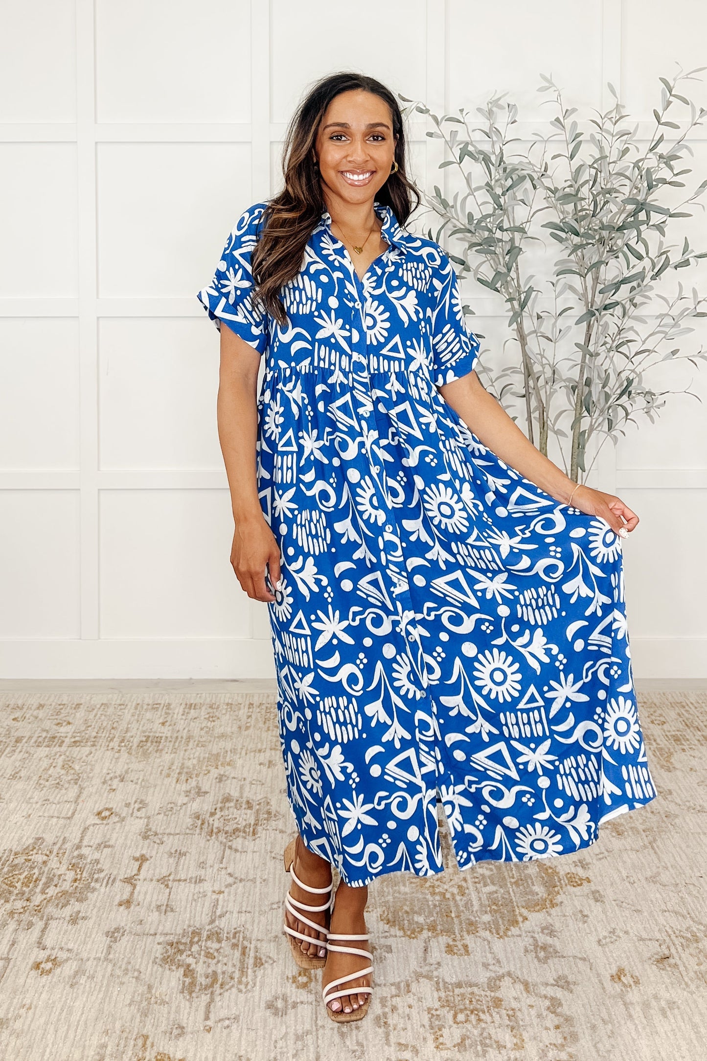 Soft Sonata V-Neck Dress in Blue Ave Shops