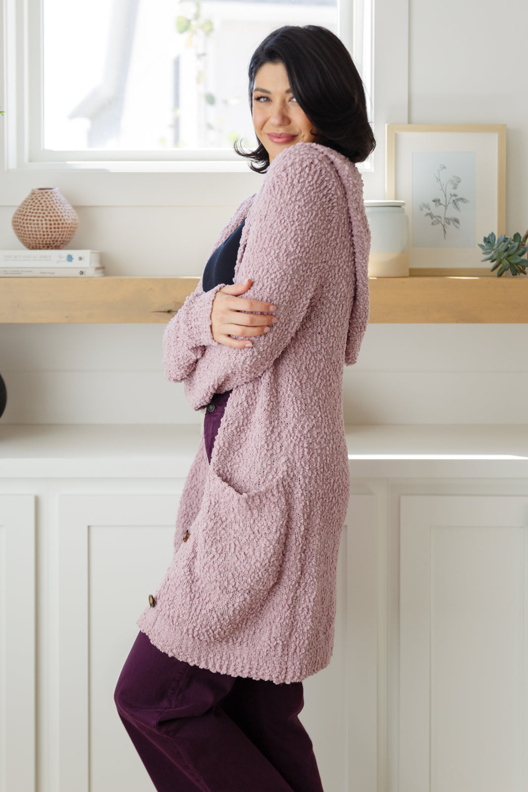 Soft Wisteria Hooded Cardigan Ave Shops