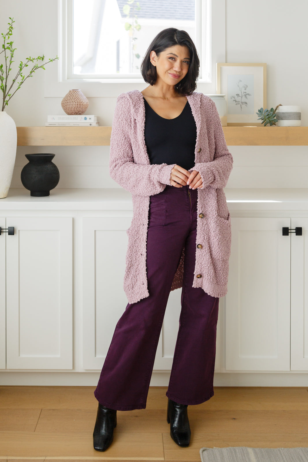 Soft Wisteria Hooded Cardigan Ave Shops