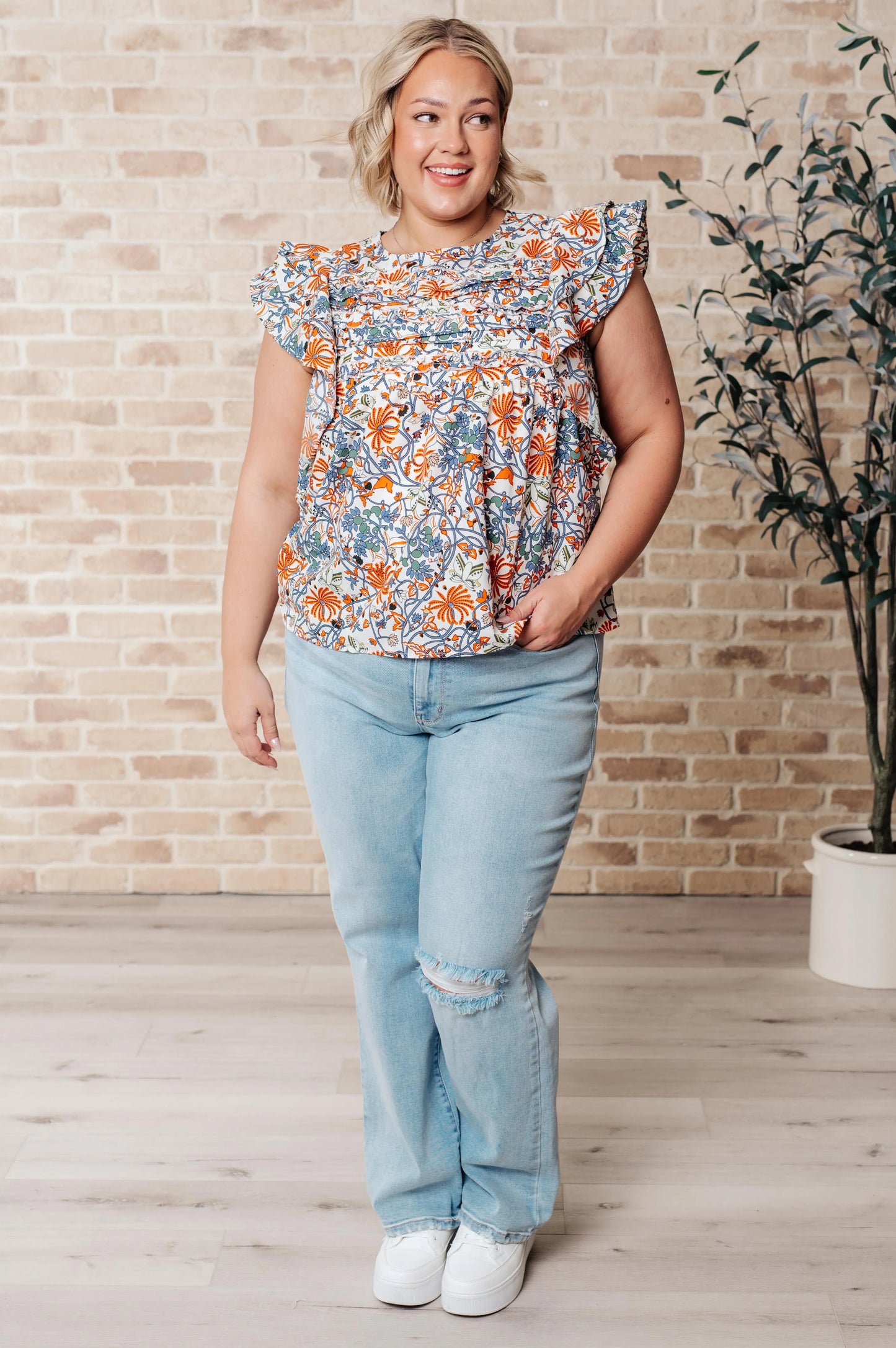 Something Peaceful Flutter Sleeve Blouse Ave Shops