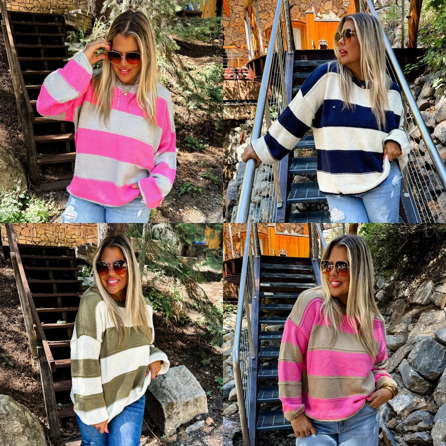 PREORDER: Kadie Stripe Knit Sweater in Four Colors Ave Shops