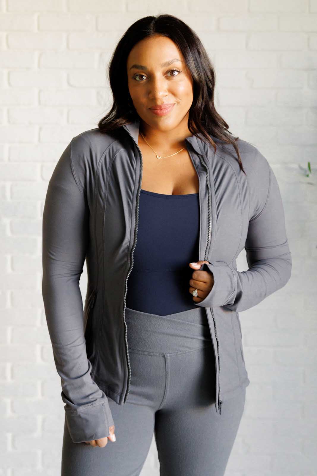 Staying Swift Activewear Jacket in Titanium Ave Shops