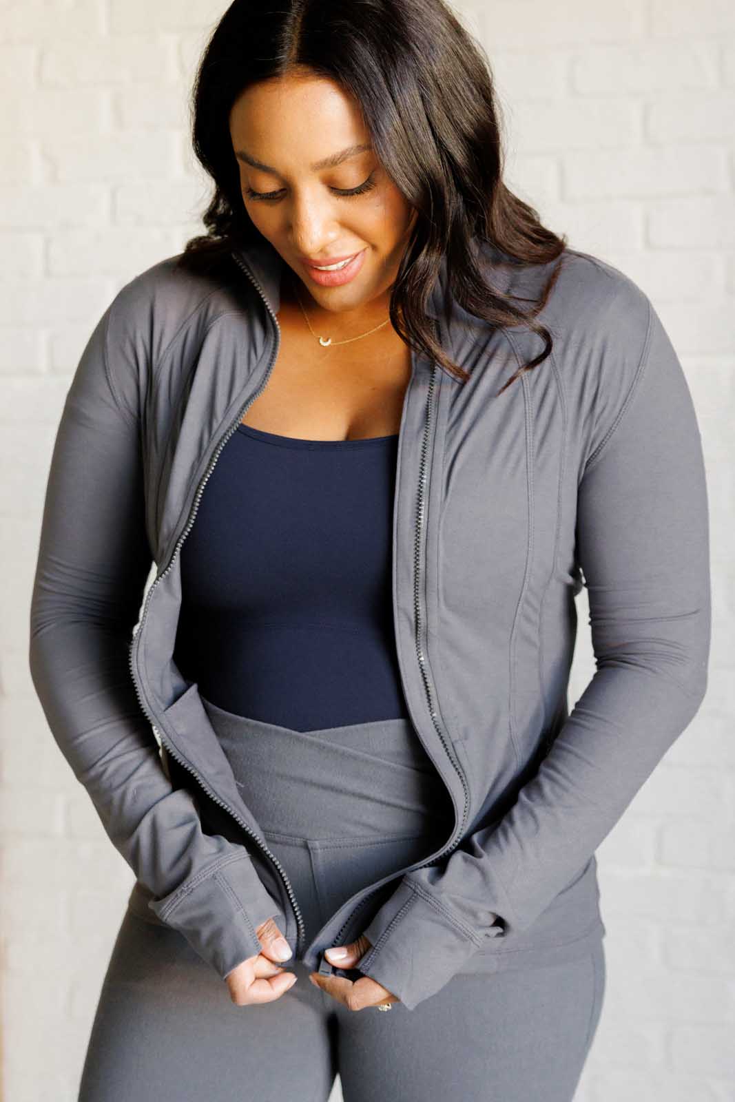 Staying Swift Activewear Jacket in Titanium Ave Shops