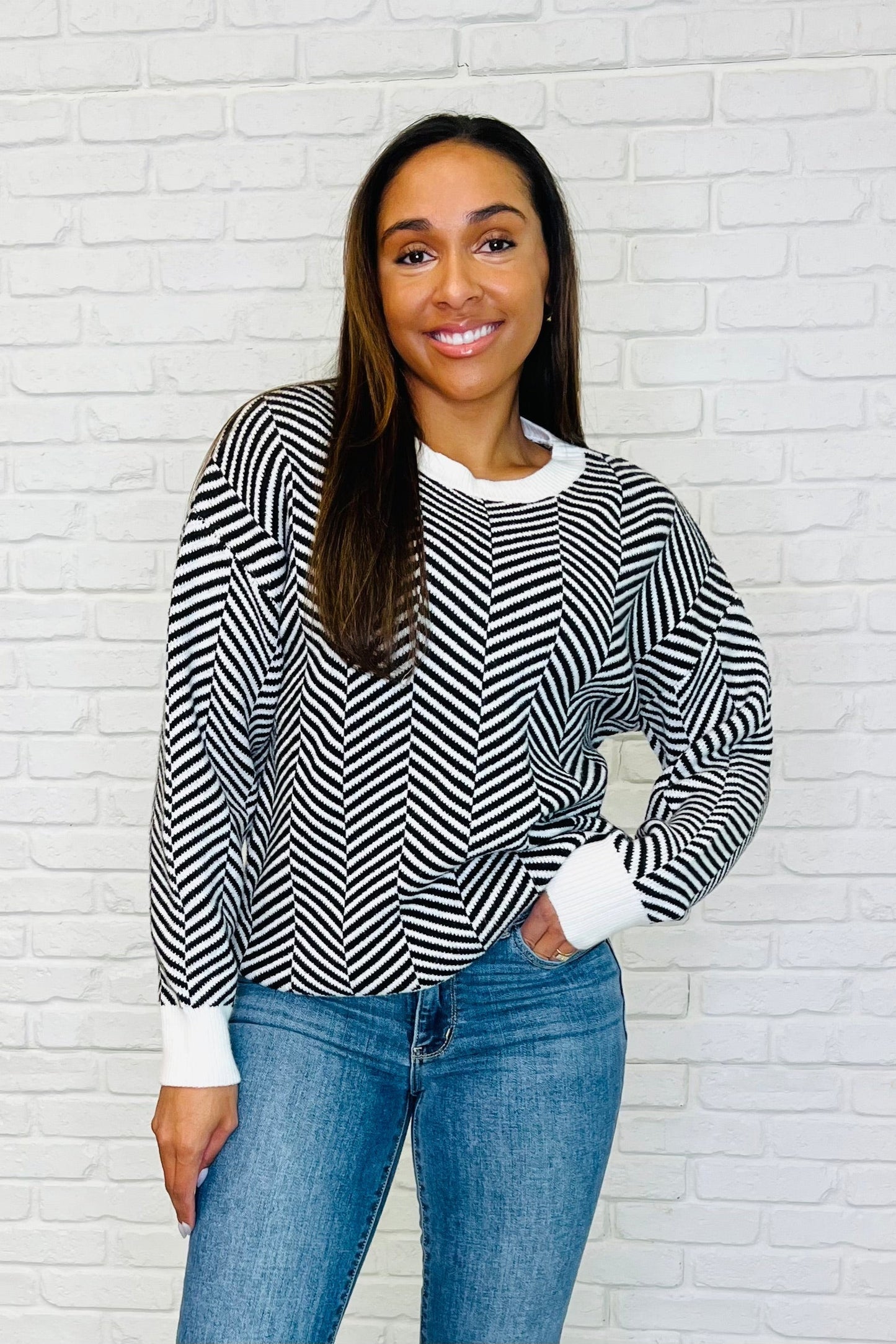 Super Secret Chevron Sweater Ave Shops