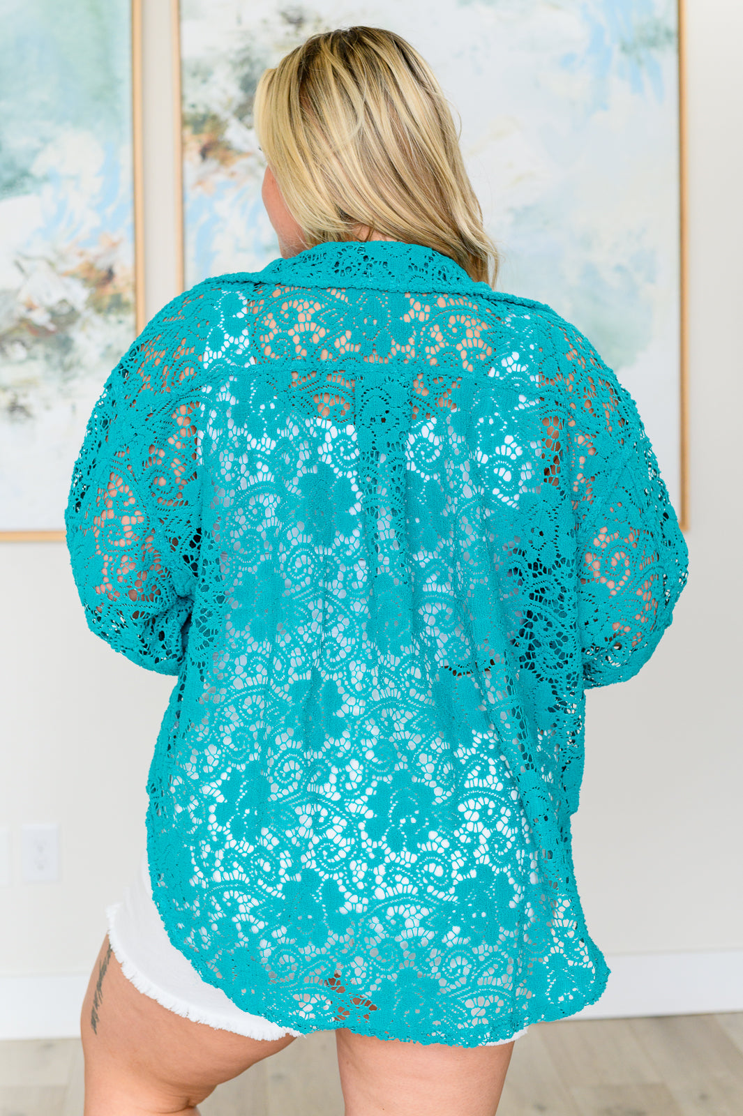 Topped with Lace Button Down Ave Shops
