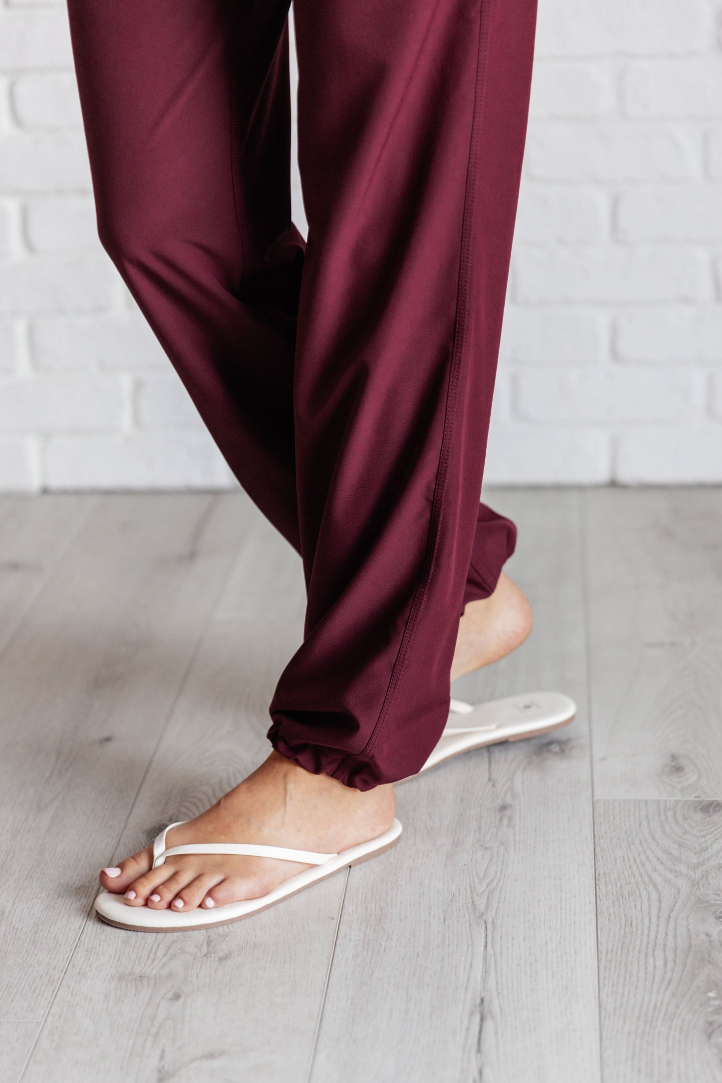 Runner's High Drawstring Joggers in Red Merlot Ave Shops