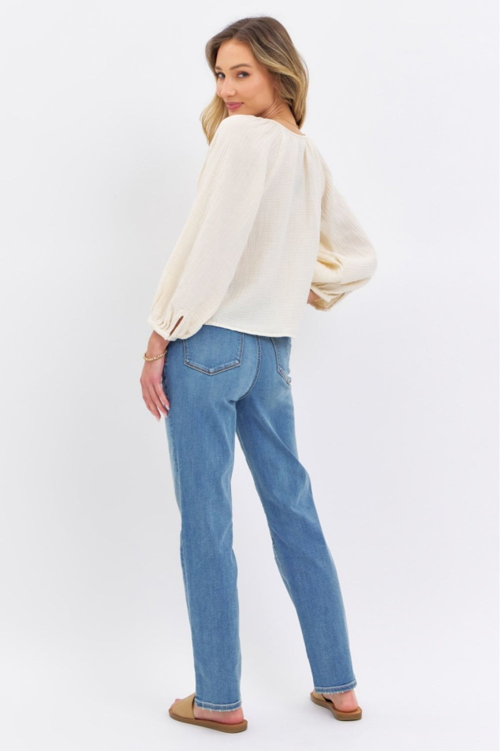 Judy Blue Full Size High Waist Straight Jeans Trendsi