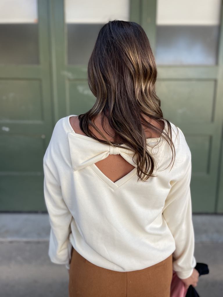 PREORDER: Bow Back Sweatshirt in Three Colors Ave Shops