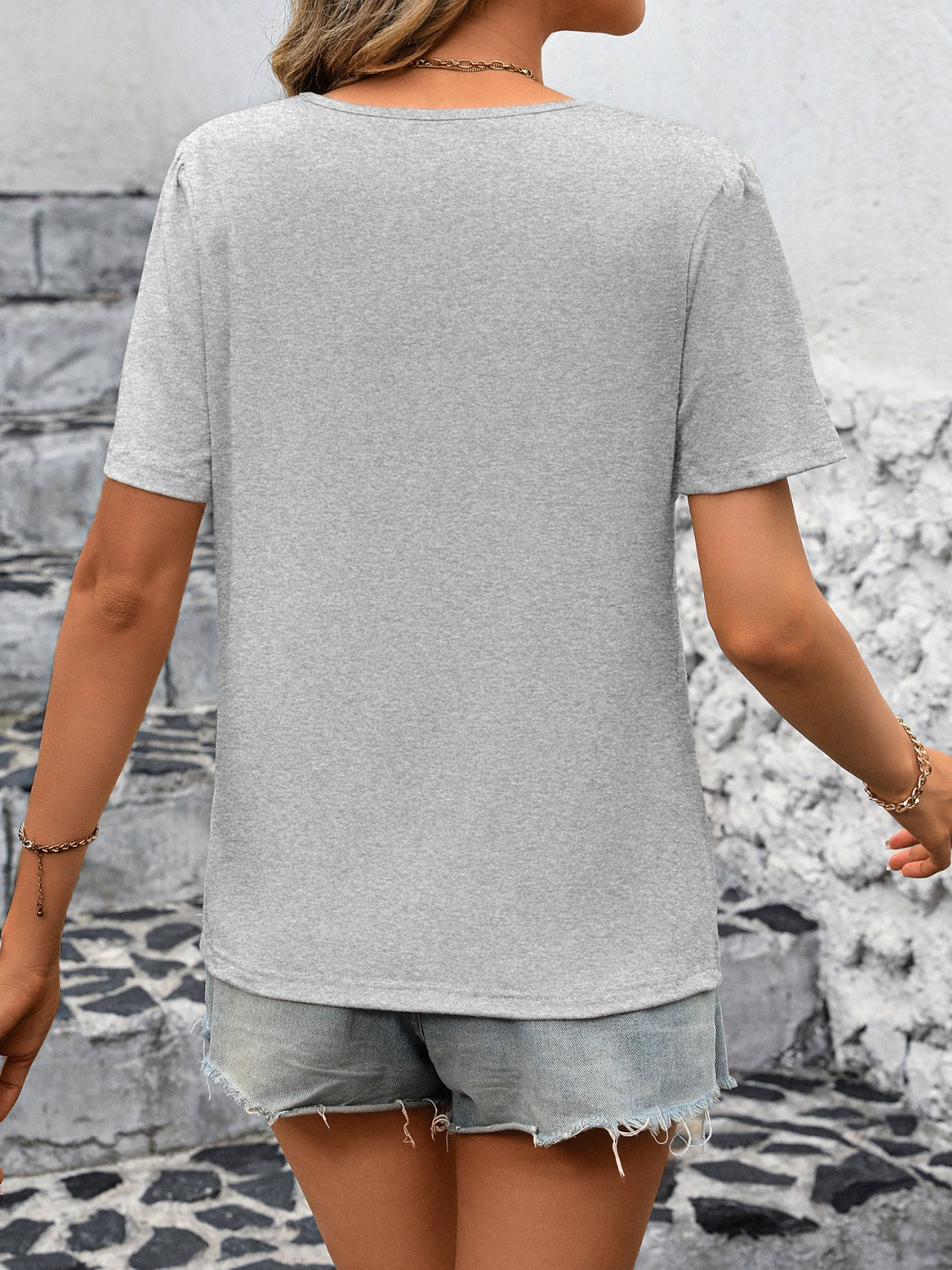 Ivy Lane Round Neck Short Sleeve Top Trendsi