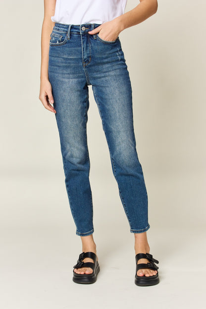Judy Blue Full Size Tummy Control High Waist Slim Jeans Trendsi