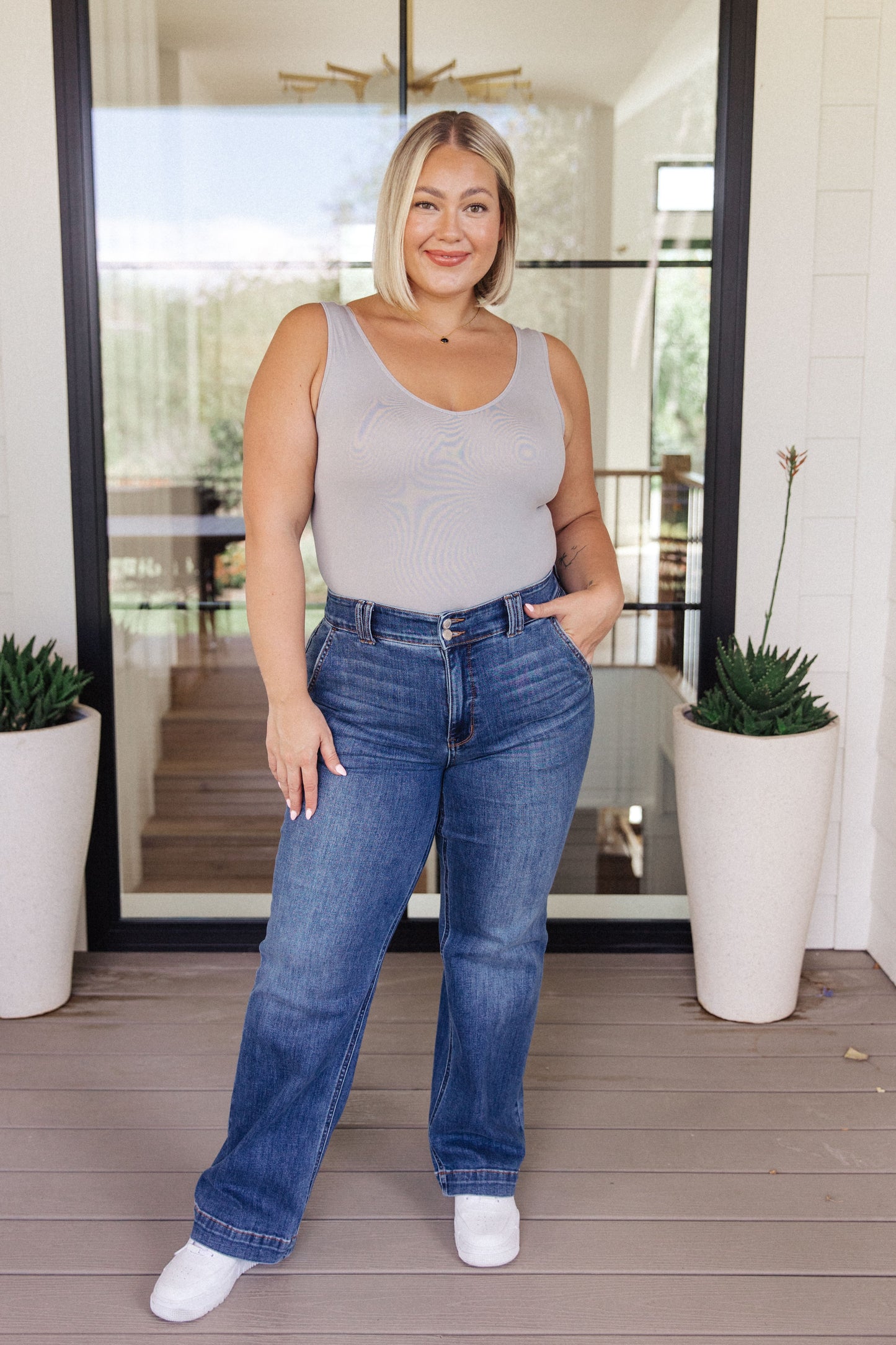 The Basics Bodysuit in Grey Ave Shops