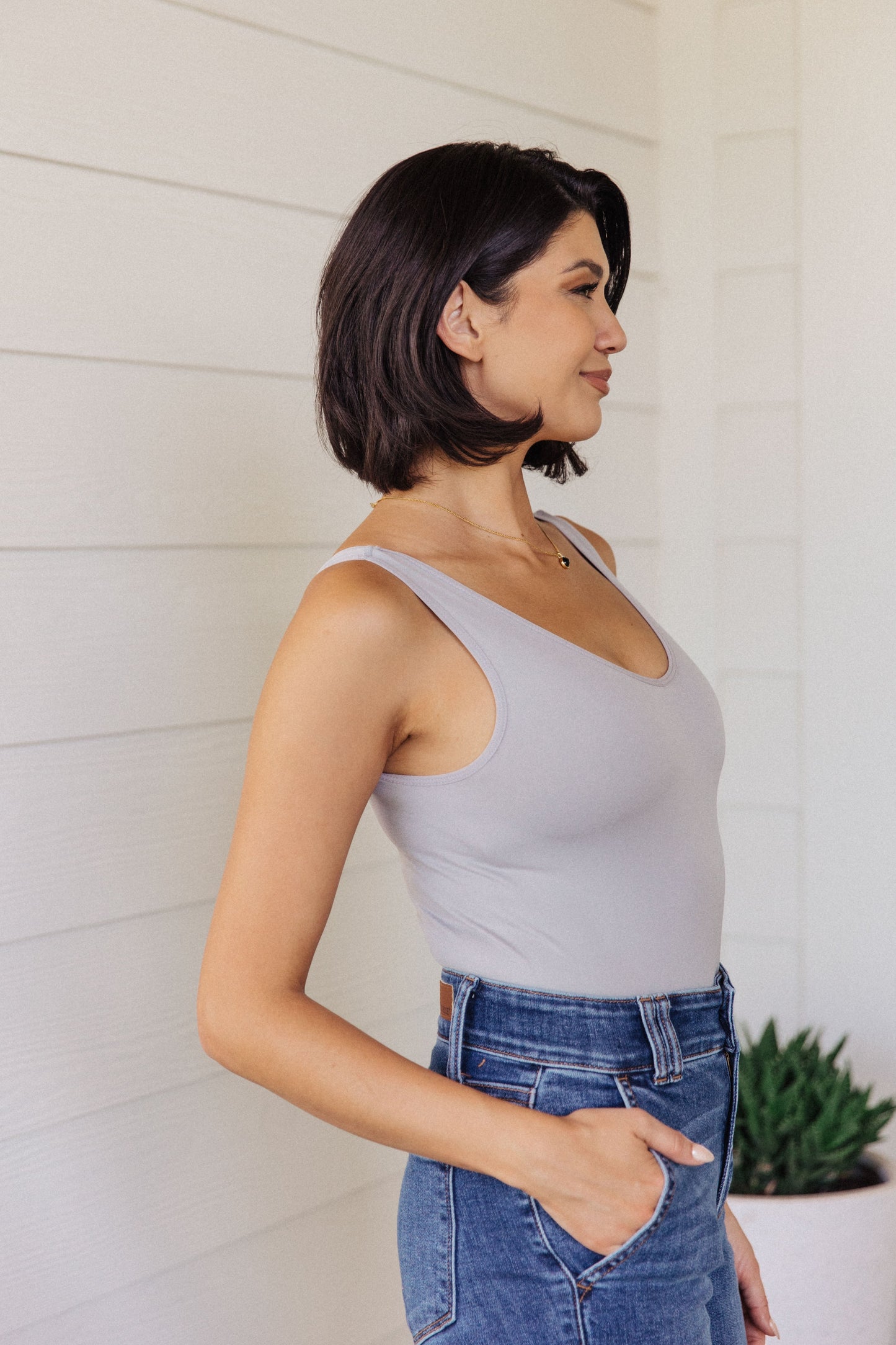 The Basics Bodysuit in Grey Ave Shops