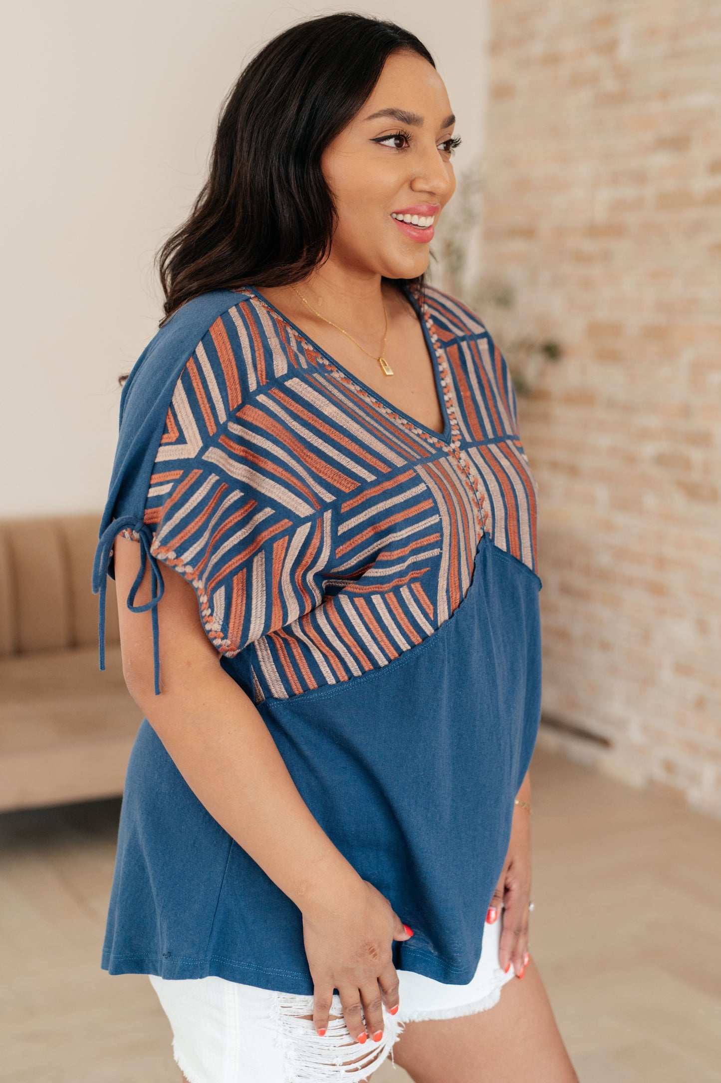 Greece Lightning V-Neck Blouse Ave Shops