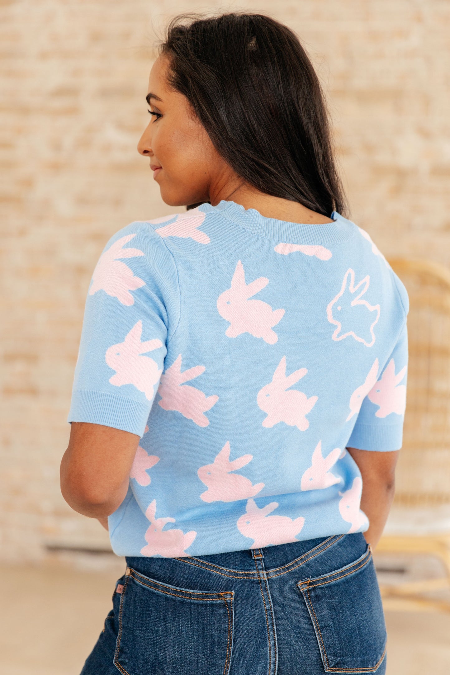 Miss Cottontail Half Sleeve Sweater Ave Shops