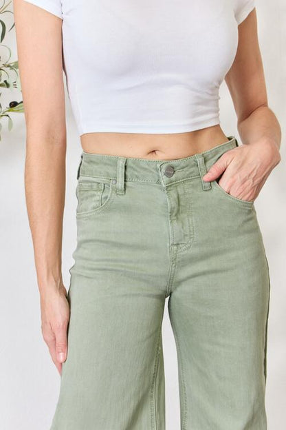 RISEN Full Size Raw Hem Wide-Leg Jeans Trendsi