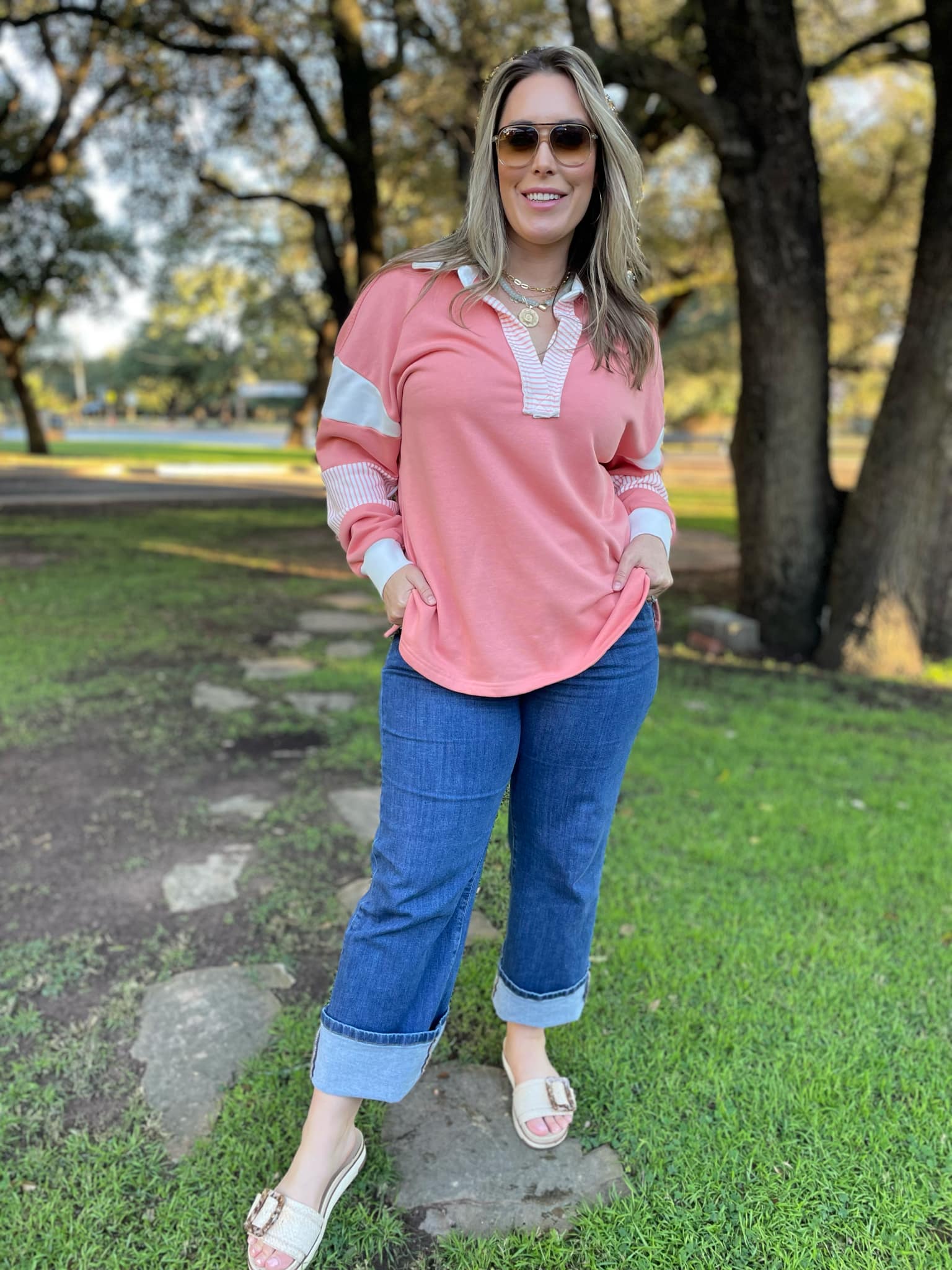 PREORDER: Stay Preppy Collared Sweatshirt in Five Colors Ave Shops