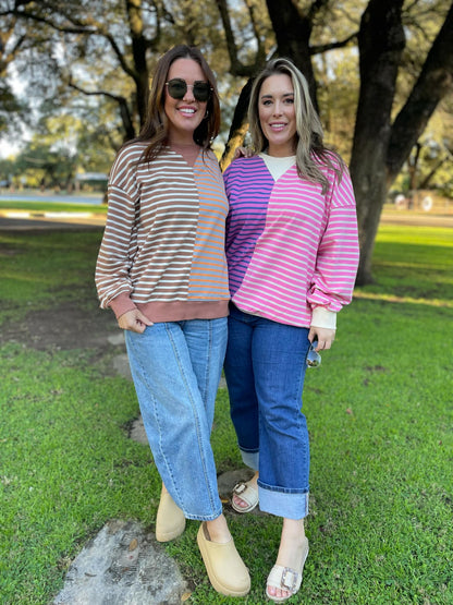 PREORDER: Step By Step Stripe Sweatshirt in Four Colors Ave Shops