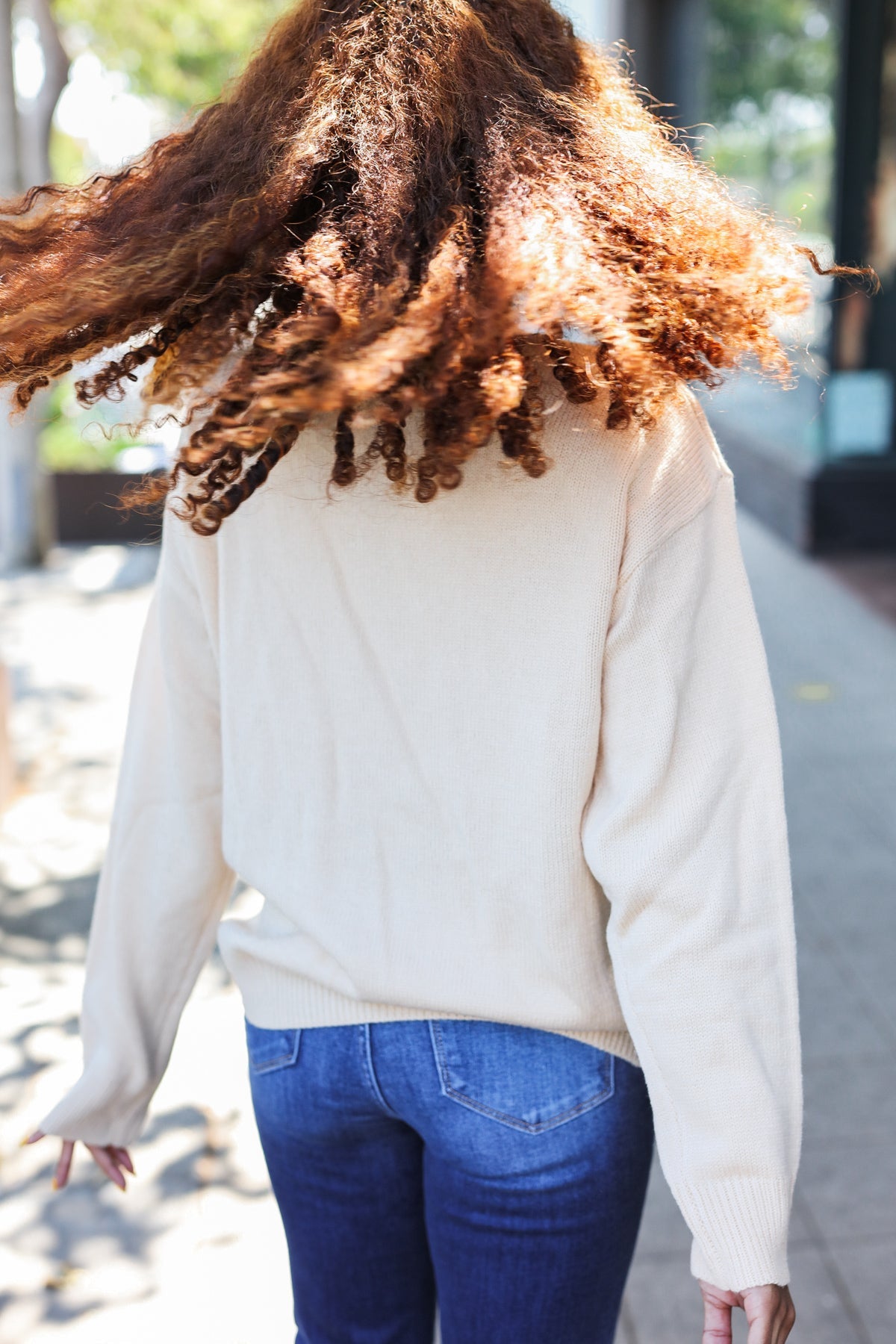 Taupe Embroidered Pumpkin Oversized Sweater