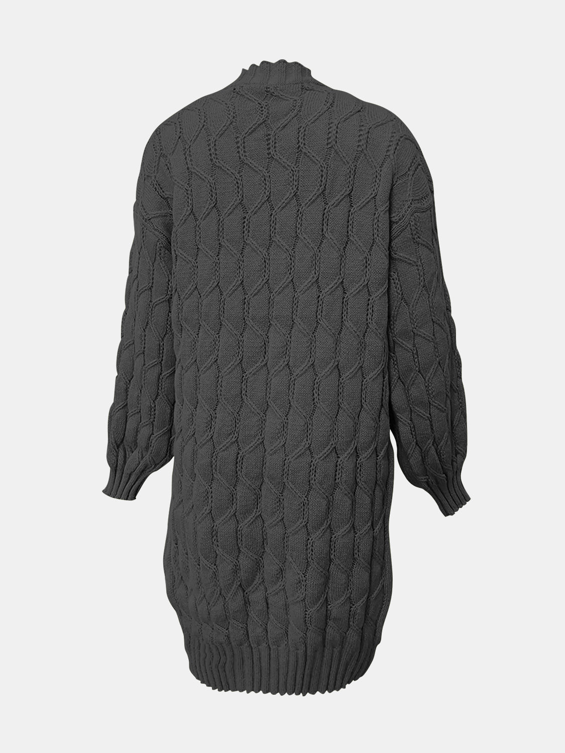 Open Front Long Sleeve Cardigan Trendsi