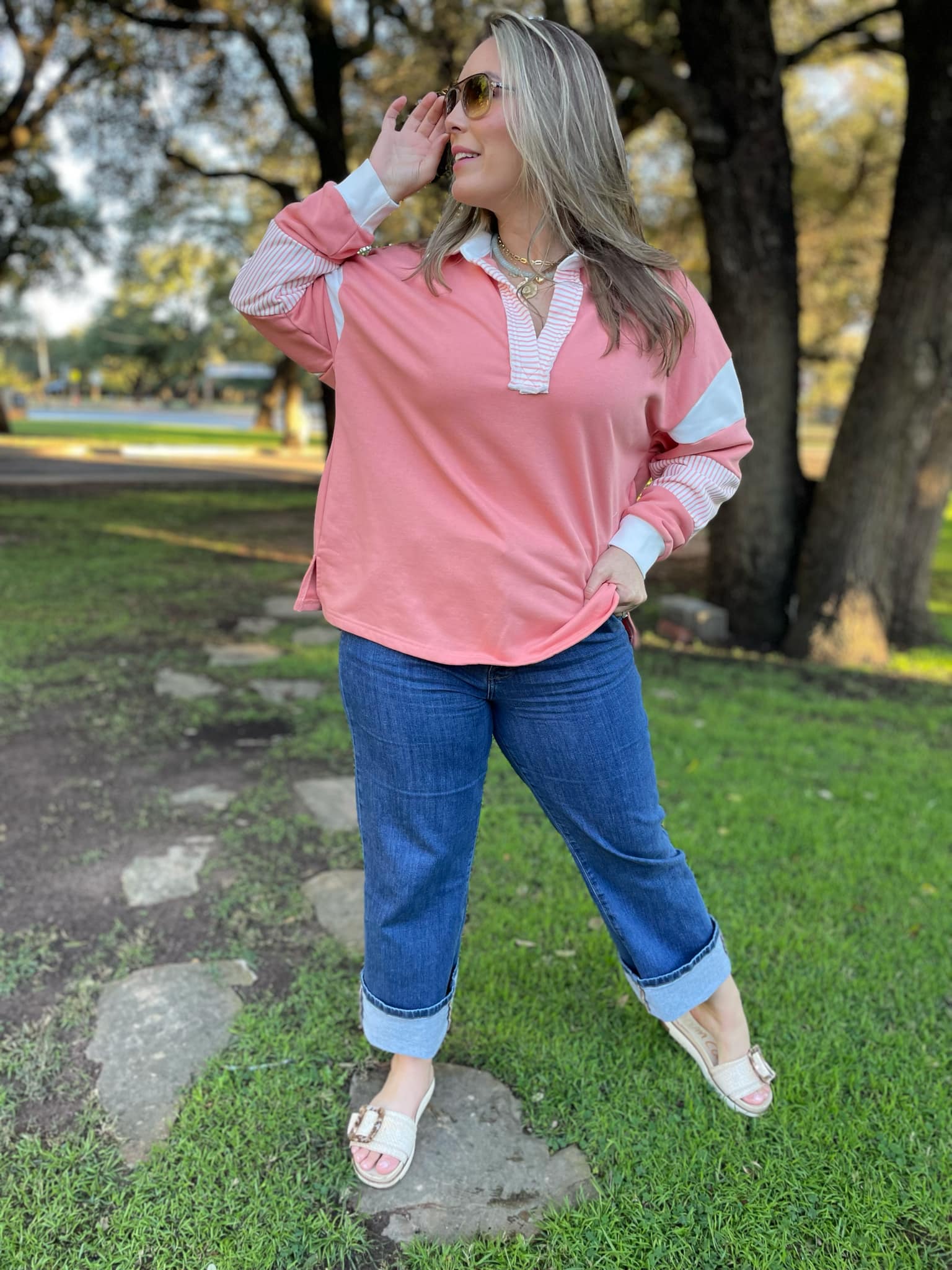 PREORDER: Stay Preppy Collared Sweatshirt in Five Colors Ave Shops
