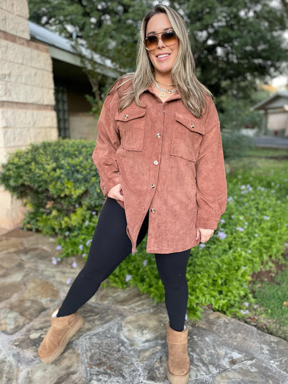 PREORDER: Memphis Corduroy Button Up Shacket in Three Colors Ave Shops