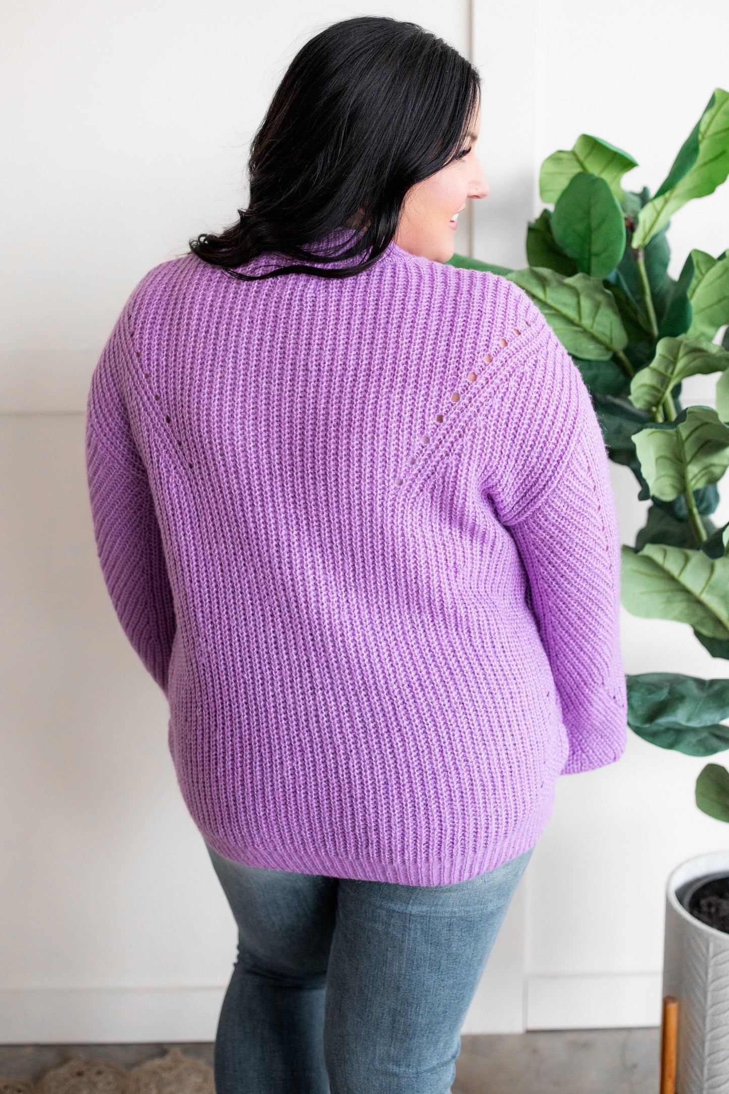 12.13 Cozy Knit Sweater In Bright Orchid Kiwidrop