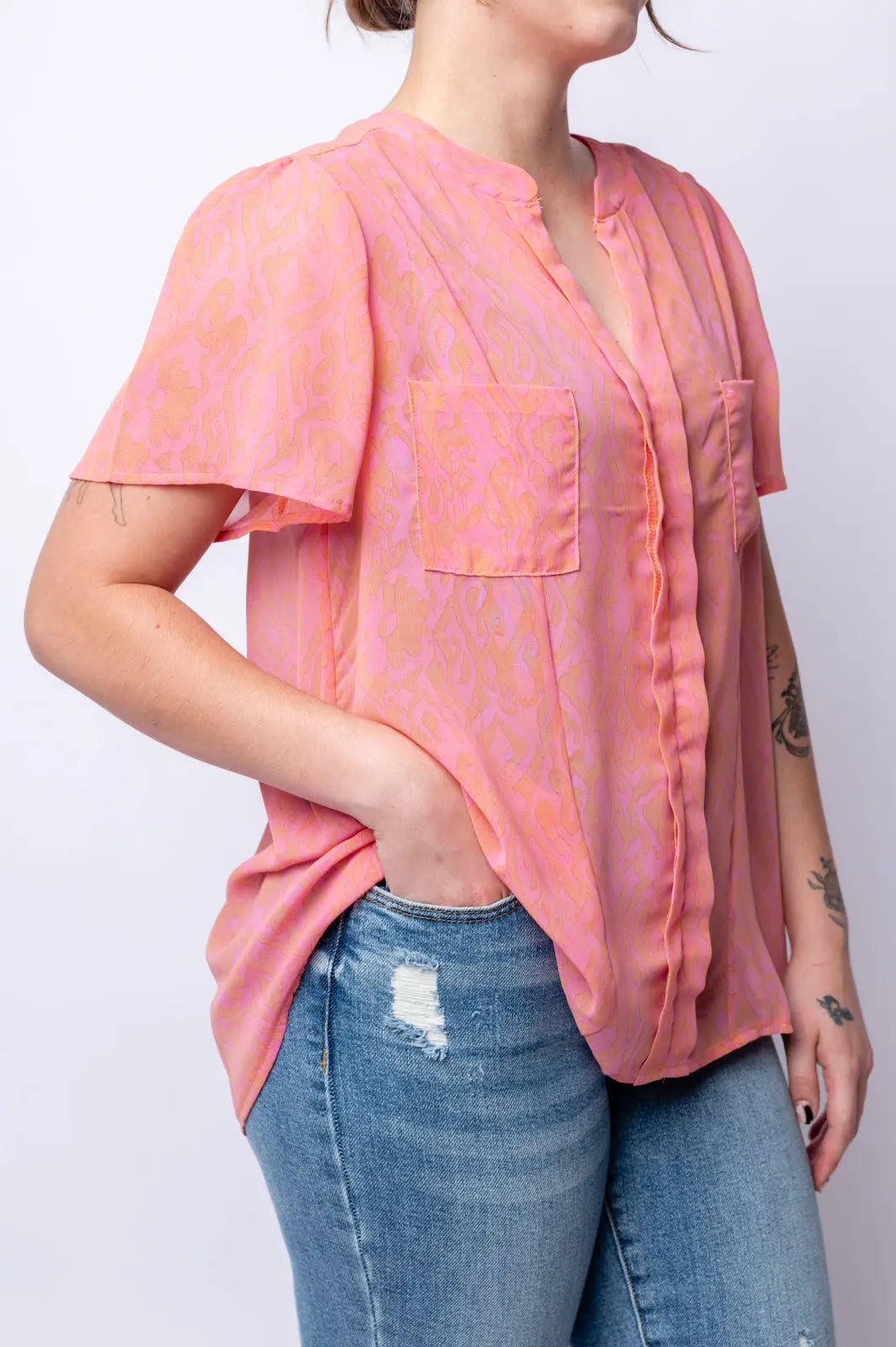 Let Me See You Do It Shawl Neckline Blouse- 6/25/2024 Ave Shops