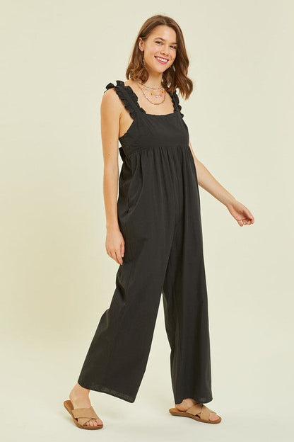 Wide Leg Jumpsuit Featured with Back Tie Detail Ave Shops