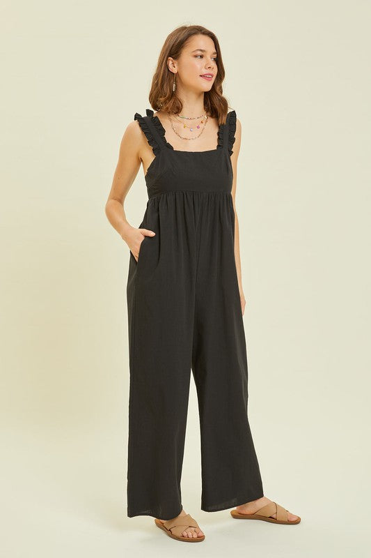 Wide Leg Jumpsuit Featured with Back Tie Detail Ave Shops