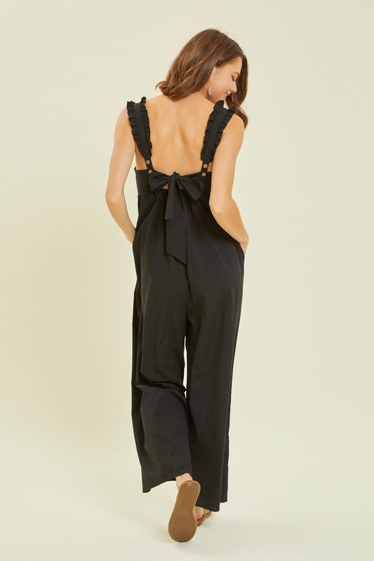 Wide Leg Jumpsuit Featured with Back Tie Detail Ave Shops