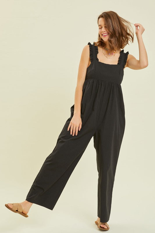 Wide Leg Jumpsuit Featured with Back Tie Detail Ave Shops