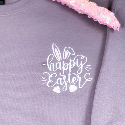 Happy Easter Embroidered Sweatshirt Ave Shops