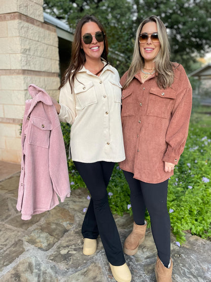 PREORDER: Memphis Corduroy Button Up Shacket in Three Colors Ave Shops