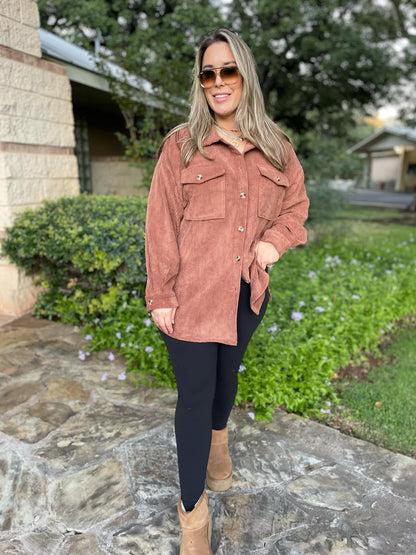 PREORDER: Memphis Corduroy Button Up Shacket in Three Colors Ave Shops