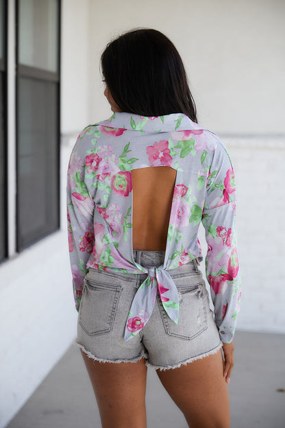 Thinking On It Open Back Floral Top Ave Shops