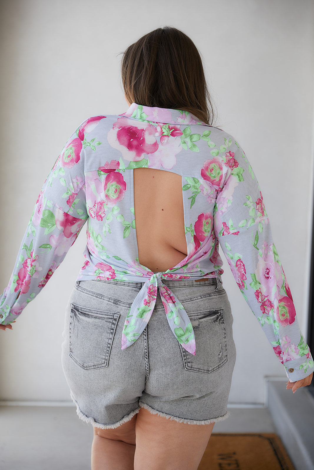 Thinking On It Open Back Floral Top Ave Shops