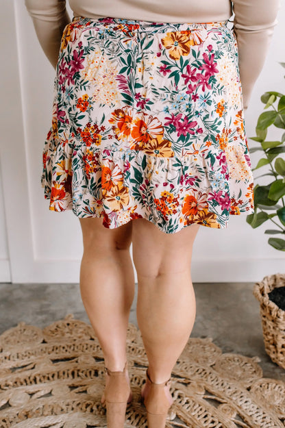 3.11 Tiered Flowy Skirt In Mixed Spring Flowers American Boutique Drop Ship