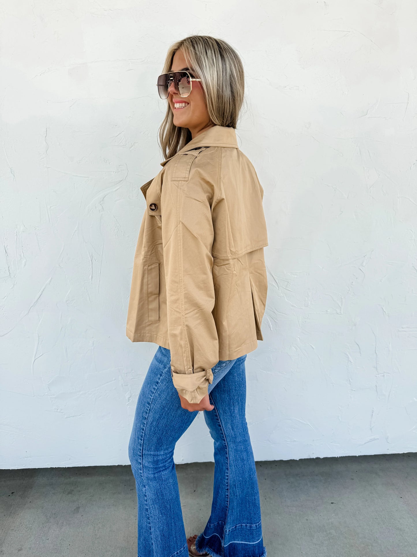 PREORDER: Rossi Crop Trench Coat in Four Colors Ave Shops