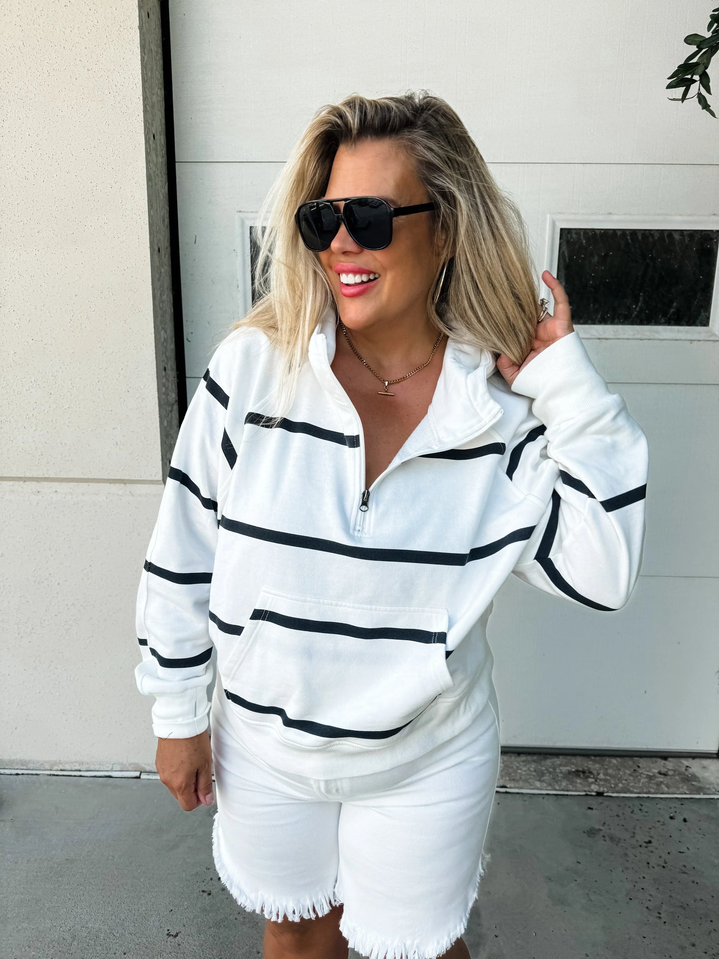 Summer Striped Easy Does It Pullover in Two Colors Ave Shops