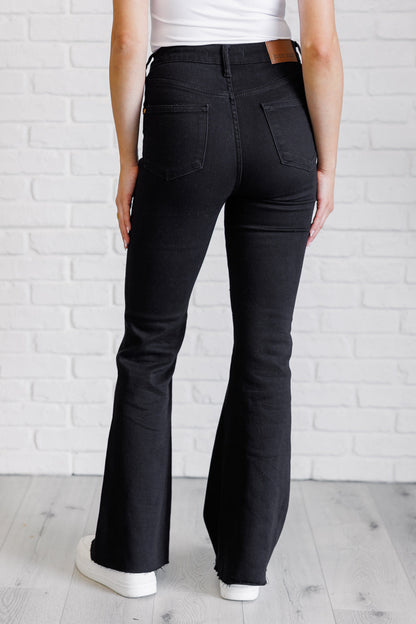 Etta High Rise Control Top Flare Jeans in Black Ave Shops