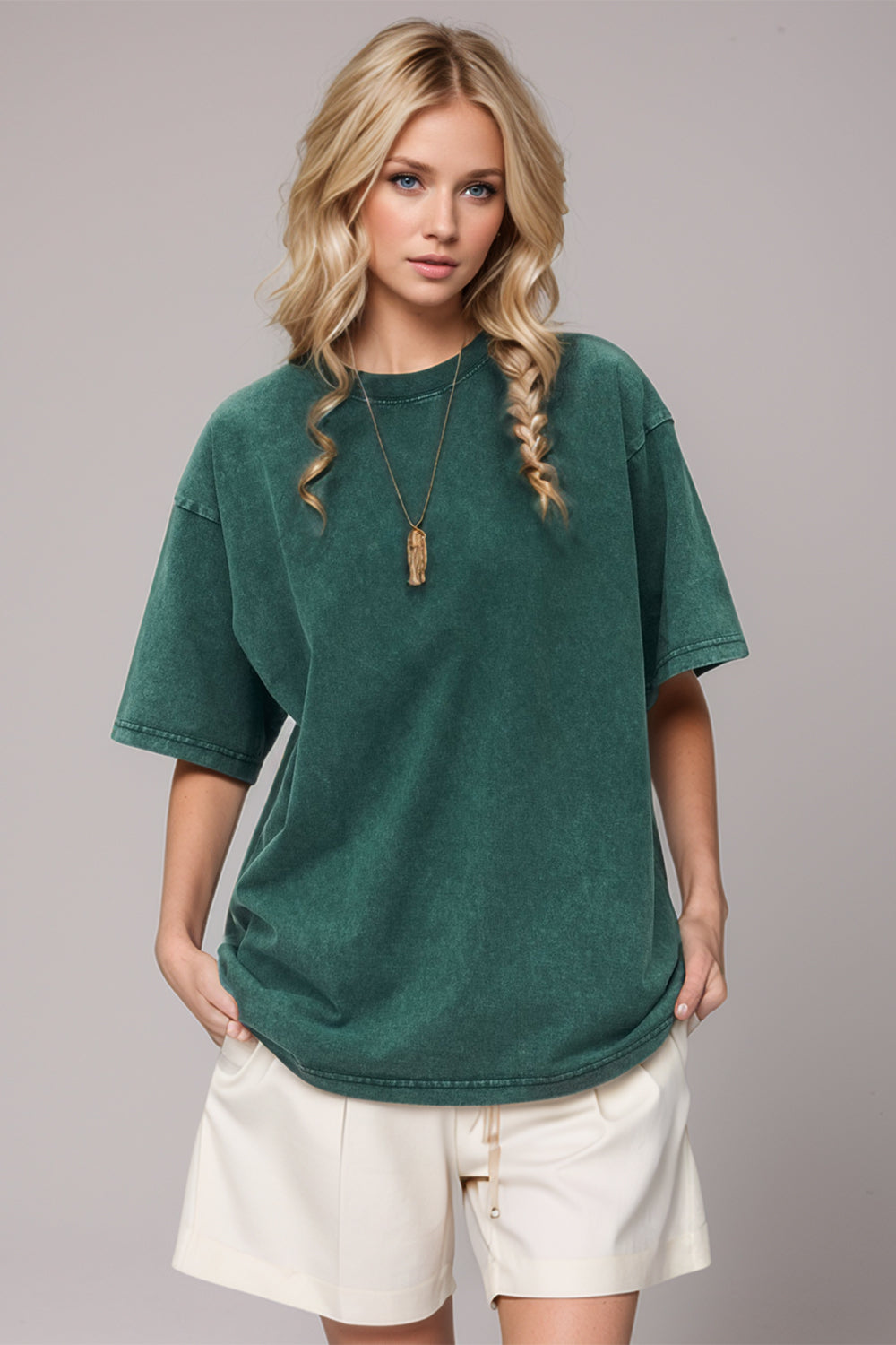 Basic Bae Round Neck Half Sleeve T-Shirt Trendsi