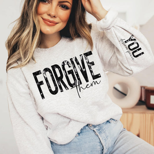Forgive Them- With  Sleeve Accent Sweatshirt Gabreila Wholesale