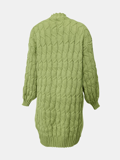 Open Front Long Sleeve Cardigan Trendsi