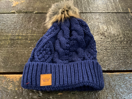 Panache navy Pom hat