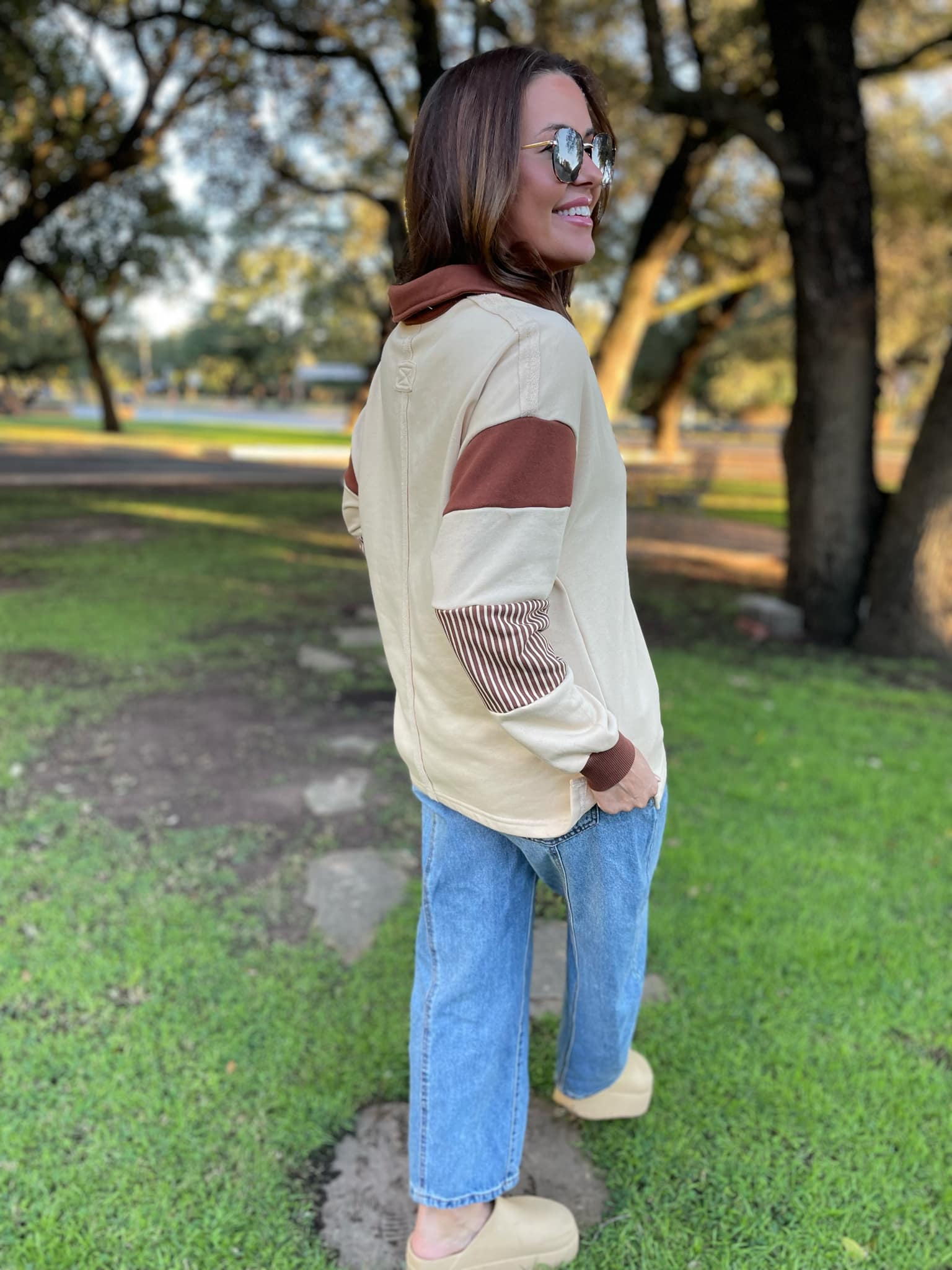 PREORDER: Stay Preppy Collared Sweatshirt in Five Colors Ave Shops