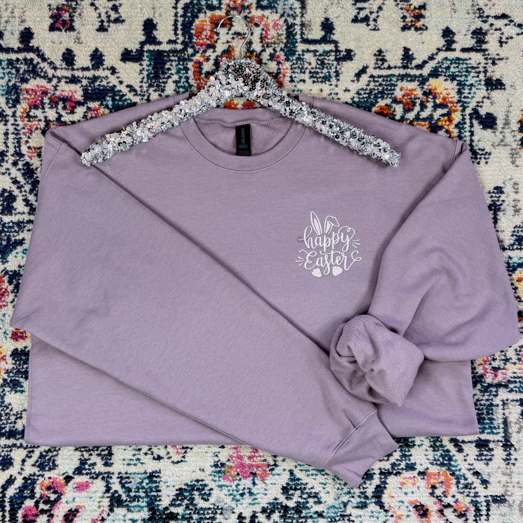 Happy Easter Embroidered Sweatshirt Ave Shops