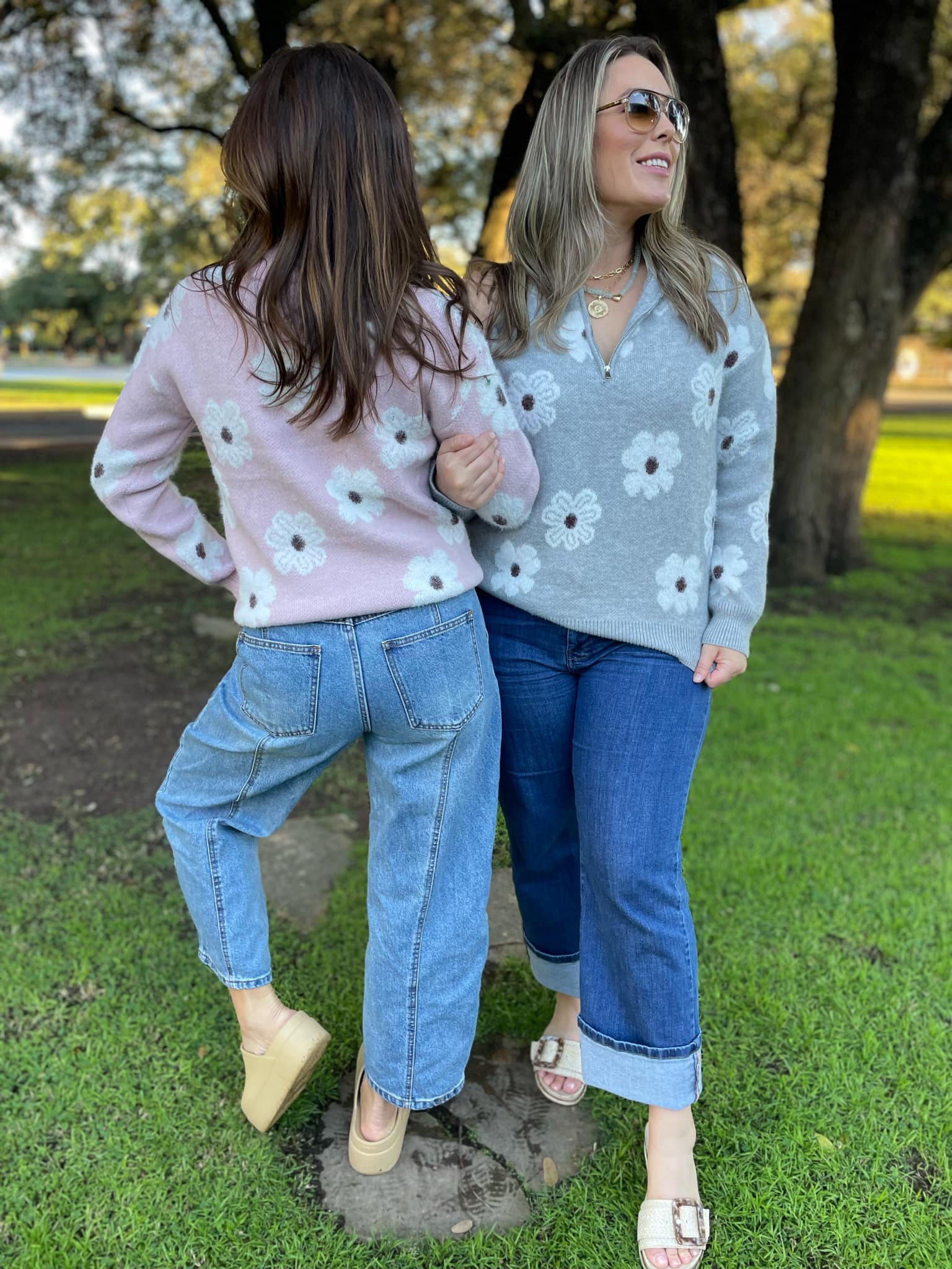 PREORDER: Flower Powered Half Zip Sweater in Four Colors Ave Shops