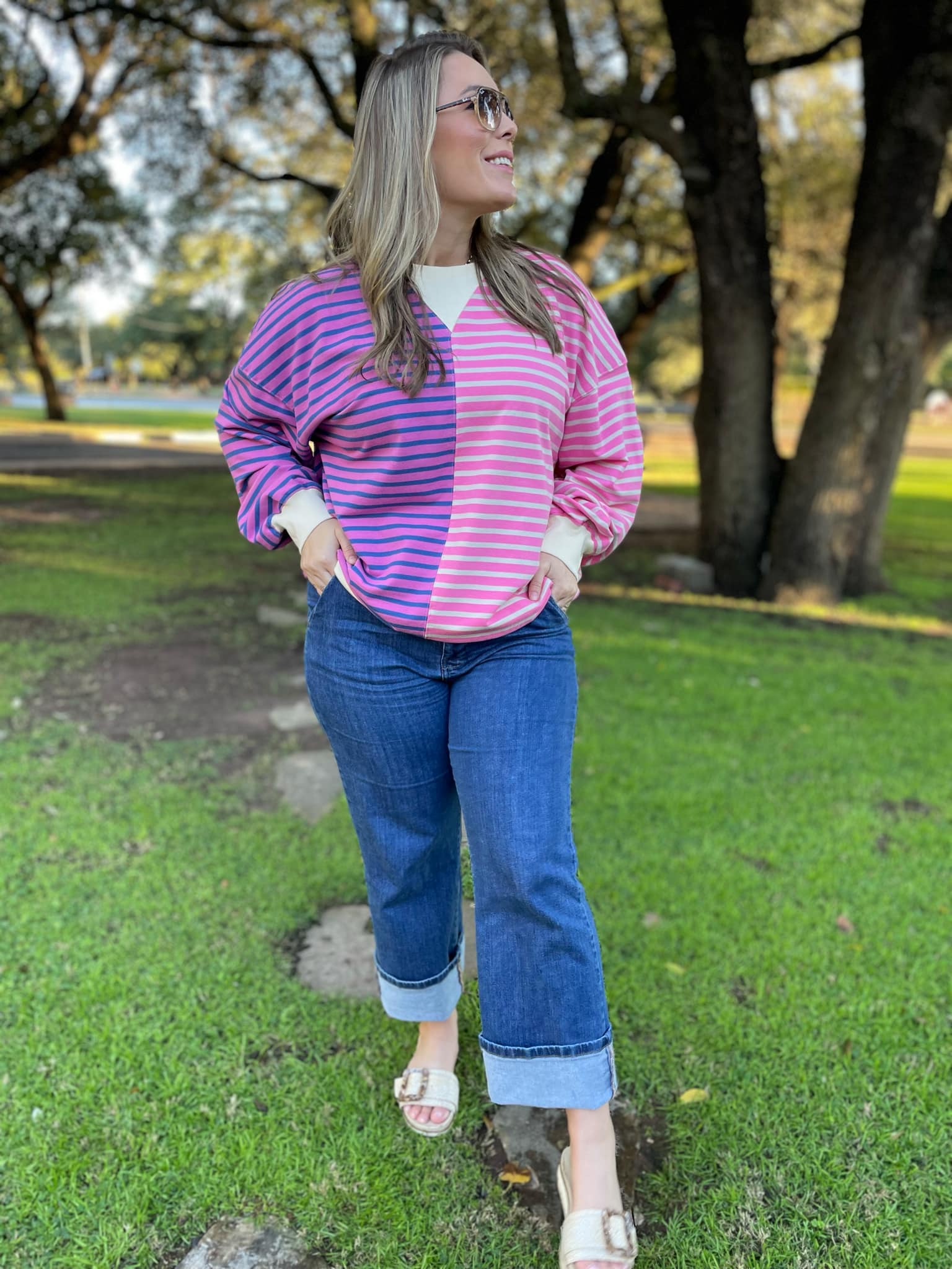 PREORDER: Step By Step Stripe Sweatshirt in Four Colors Ave Shops