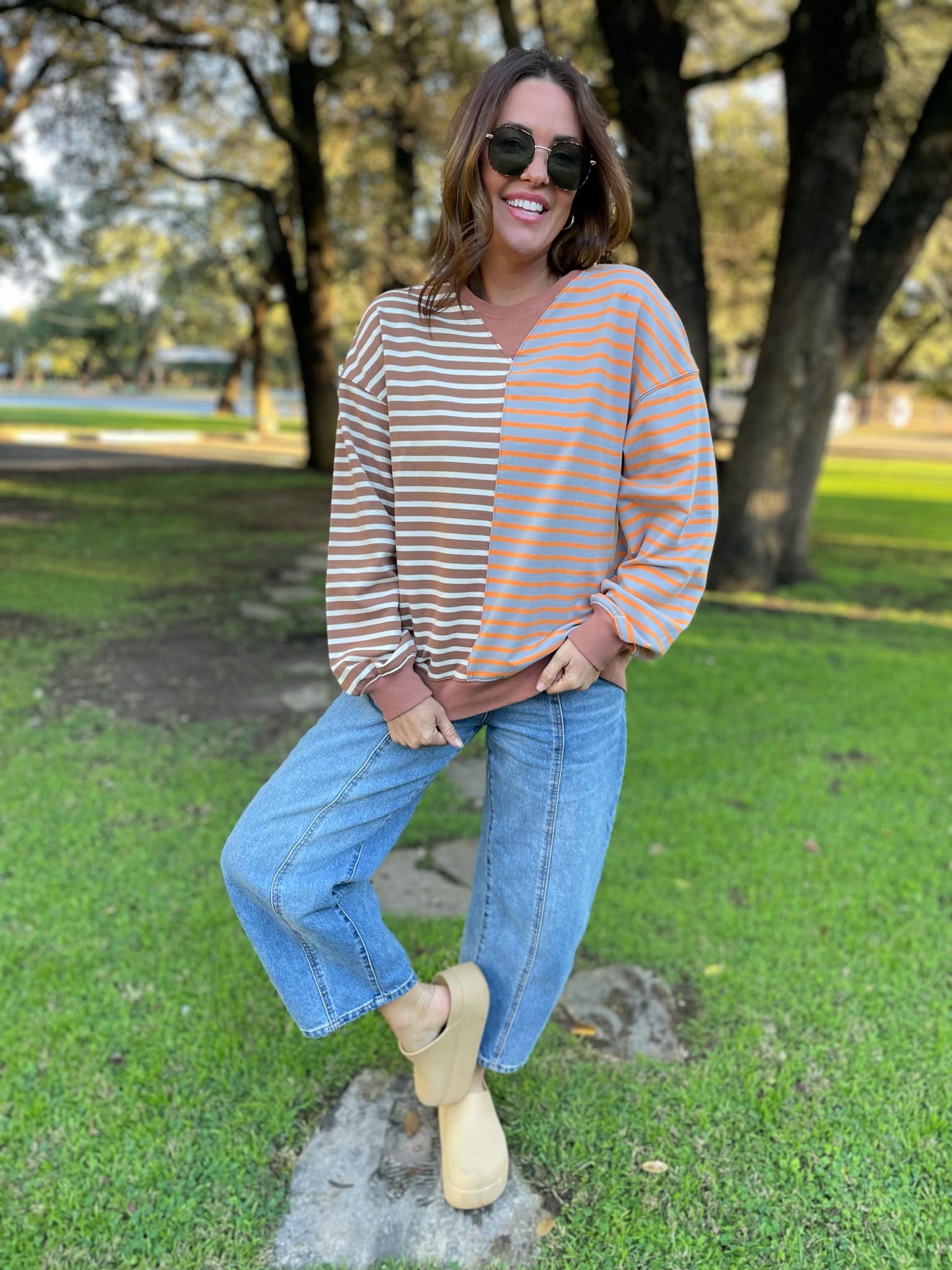 PREORDER: Step By Step Stripe Sweatshirt in Four Colors Ave Shops