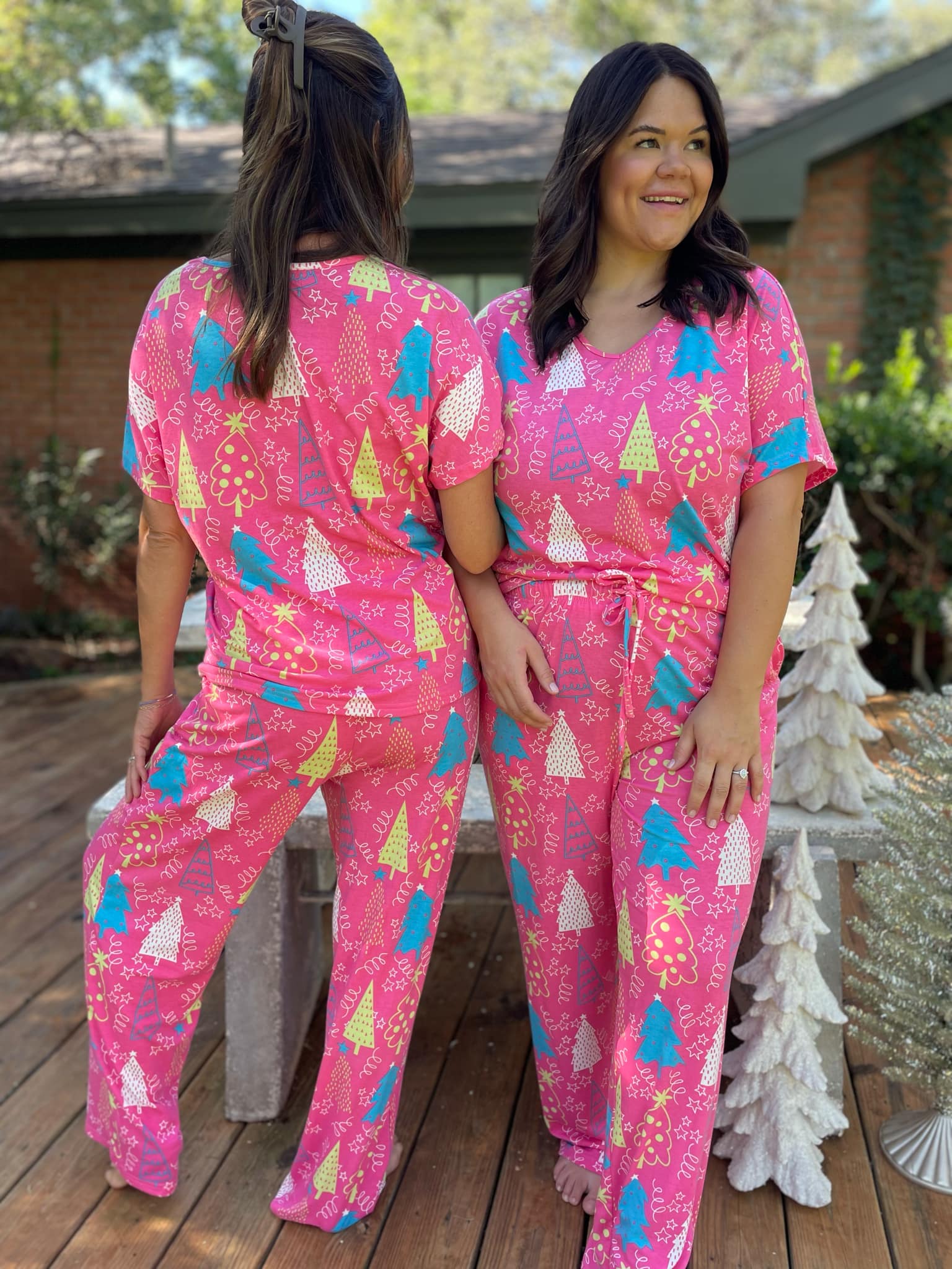 PREORDER: Pink Trees Pajama Set Ave Shops